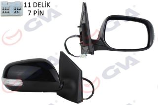 DIŞ DİKİZ AYNASI SAĞ COROLLA 10 ELEKTRİKLİ ISITMALI KATLANIR SİNYALLİ ASTARLI KONVEKS 7 FİŞ VM-6264NEBR resmi