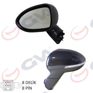 DIŞ DİKİZ AYNASI SOL RİO 13 ELEKTRİKLİ ISITMALI KATLANIR SİNYALLİ KONVEKS 8 FİŞ VM-760NEBL resmi