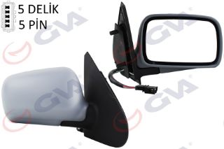 DIŞ DİKİZ AYNASI SAĞ POLO 94 ELEKTRİKLİ ISITMALI KONVEKS 5 FİŞ VM-184R resmi
