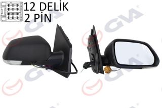 DIŞ DİKİZ AYNASI SAĞ POLO 05 MEKANİK SİNYALLİ KONVEKS VM-377R resmi