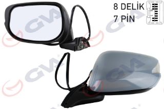 DIŞ DİKİZ AYNASI SOL JAZZ 08 ELEKTRİKLİ ISITMALI KATLANIR SİNYALLİ ASTARLI KONVEKS VM-6257NEBL resmi