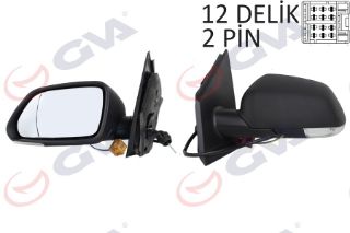 DIŞ DİKİZ AYNASI SOL POLO 05 MEKANİK SİNYALLİ ASFERİK VM-377AL resmi