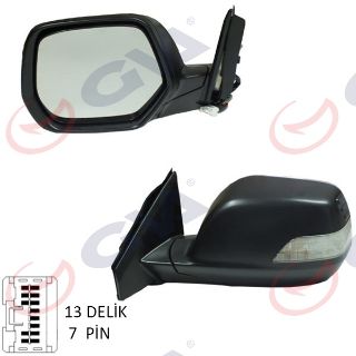 DIŞ DİKİZ AYNASI SOL CRV 07 ELEKTRİKLİ ISITMALI SİNYALLİ KONVEKS 7 FİŞ VM-6278EHL resmi
