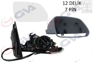 DIŞ DİKİZ AYNASI SAĞ POLO 05 ELEKTRİKLİ ISITMALI SİNYALLİ ASTARLI KONVEKS 5 FİŞ VM-377EHPR resmi