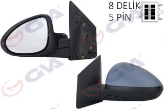 DIŞ DİKİZ AYNASI SOL AVEO 11 ELEKTRİKLİ ISITMALI ASTARLI KONVEKS VM-402EHPL resmi