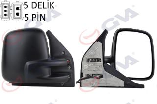 DIŞ DİKİZ AYNASI SAĞ TRANSPORTER T4 96 ELEKTRİKLİ ISITMALI KONVEKS VM-186EHR resmi