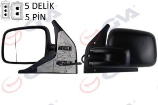 DIŞ DİKİZ AYNASI SOL TRANSPORTER T4 96 ELEKTRİKLİ ISITMALI ASFERİK VM-186EHAL resmi