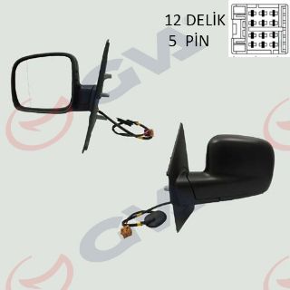 DIŞ DİKİZ AYNASI SOL TRANSPORTER T5 MULTIVAN 04 ELEKTRİKLİ ISITMALI ASFERİK 5 FİŞ VM-373EHAL resmi