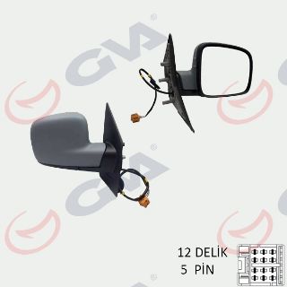 DIŞ DİKİZ AYNASI SAĞ TRANSPORTER T5 CARAVELLE 04 ELEKTRİKLİ ISITMALI ASTARLI KONVEKS 5 FİŞ VM-373EHPR resmi