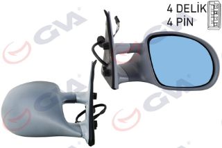 DIŞ DİKİZ AYNASI SAĞ 3 SERIES E36 M3 93-00 ELEKTRİKLİ ISITMALI MAVİ CAM KONVEKS ASTARLI resmi