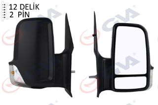 DIŞ DİKİZ AYNASI SAĞ CRAFTER 06 SPRINTER 06 MEKANİK SİNYALLİ ÇİFT CAM KONVEKS 2 FİŞ VM-6049R resmi