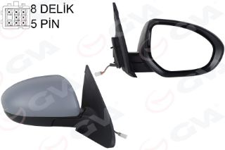 DIŞ DİKİZ AYNASI SAĞ 3 10 ELEKTRİKLİ ISITMALI ASTARLI KONVEKS 5 FİŞ VM-336EHPR resmi