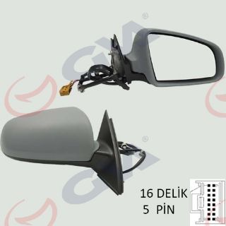 DIŞ DİKİZ AYNASI SAĞ A4 01 ELEKTRİKLİ ISITMALI ASTARLI KONVEKS 5 FİŞ VM-009EHR resmi