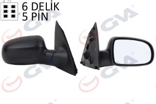 DIŞ DİKİZ AYNASI SAĞ CORSA C 01 ELEKTRİKLİ ISITMALI KONVEKS 5 FİŞ VM-200EHR resmi