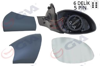 DIŞ DİKİZ AYNASI SAĞ VECTRA B 96 ELEKTRİKLİ ISITMALI KONVEKS 5 FİŞ VM-166EHR 1428718 resmi