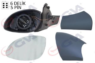 DIŞ DİKİZ AYNASI SOL VECTRA B 96 ELEKTRİKLİ ISITMALI KONVEKS 5 FİŞ VM-166EHL 1428717 resmi