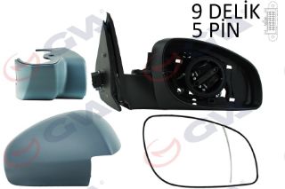 DIŞ DİKİZ AYNASI SAĞ VECTRA C 03 ELEKTRİKLİ ISITMALI ASTARLI ASFERİK 5 FİŞ VM-966EHPR resmi