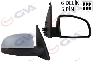DIŞ DİKİZ AYNASI SAĞ MERİVA 03 ELEKTRİKLİ ISITMALI ASTARLI KONVEKS 5 FİŞ VM-331EHPR resmi