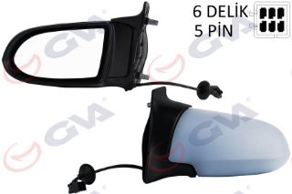 DIŞ DİKİZ AYNASI SOL ZAFİRA A 99 ELEKTRİKLİ ISITMALI ASTARLI ASFERİK 5 FİŞ VM-169EHPL 6207077 resmi