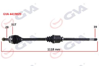 KOMPLE AKS SAĞ MASTER-MOVANO II 2.5D 98-10 ABSLİ 51DİŞ 1118MM resmi