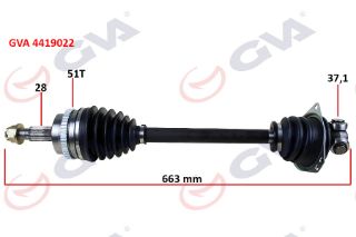KOMPLE AKS SOL MASTER 2 2.5 DCİ 98-10 ABSLİ 51DİŞ 663MM resmi