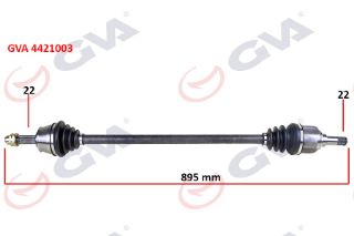 KOMPLE AKS SAĞ PALİO 1.2-1.4-1.6 16V AKS LALE Lİ 895MM resmi