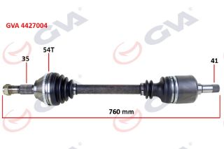 KOMPLE AKS SOL DUCATO-BOXER-JUMPER 2.5 D 94-02 18Q ABSLİ 54DİŞ 762MM resmi