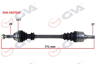 KOMPLE AKS SOL DUCATO-BOXER-JUMPER 2.5 D 94-02 14Q ABSLİ 54DİŞ 771MM resmi