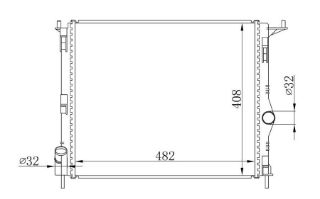 RADYATÖR BRAZİNG DACİA LOGAN 1.4-1.6 08 482X408X16 MEK.ŞANZ. resmi