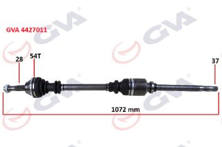 KOMPLE AKS SAĞ DUCATO-BOXER-JUMPER 2.5 D 94-02 14Q ABSLİ 54DİŞ 1072MM resmi