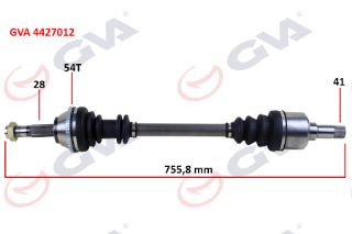 KOMPLE AKS SOL DUCATO-BOXER-JUMPER 2.5TDI 94-02 ABSLİ 54DİŞ 755MM resmi