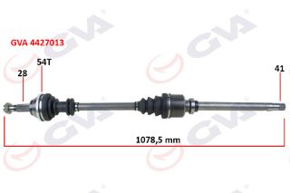 KOMPLE AKS SAĞ DUCATO-BOXER-JUMPER 2.5TDI 94-02 ABSLİ 54DİŞ 1078MM resmi