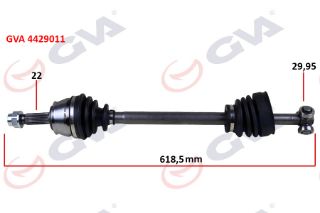KOMPLE AKS SOL DOBLO 1.9D 01 618MM resmi