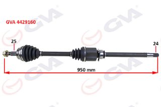 KOMPLE AKS SAĞ LİNEA 1.3 MTJ 07- 90HP MİLLİ 950MM resmi