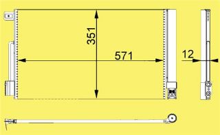 KLİMA KÖNDENSERİ BİPPER-TEPEE-NEMO 1.4-1.4HDI 08 FİORİNO 1.4-1.3D MJ 07 571X351X12 resmi
