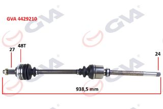 KOMPLE AKS SAĞ SCUDO-EXPERT-JUMPY 1.9D 96-06 ABSLİ 48DİŞ 938MM resmi
