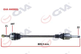 KOMPLE AKS SAĞ PEUGEOT 106 II 1.4İ 96-02 ABSLİ 48DİŞ 809MM resmi