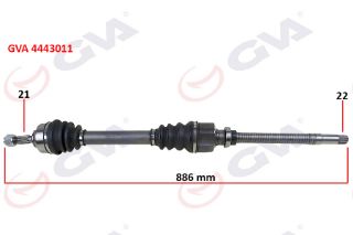 KOMPLE AKS SAĞ PEUGEOT 206 1.4-1.6 TU5 98-06 886MM resmi