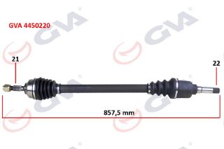 KOMPLE AKS SAĞ C3 1.4 HDI 02 70HP 857MM resmi