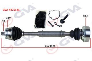 KOMPLE AKS SOL ABSLİ A4-PASSAT 1.8T 96-01 45 DİŞ 610MM resmi