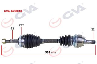 KOMPLE AKS SOL CORSA B 1.2İ 16V 93-00 ABSLİ 569MM 29DİŞ resmi