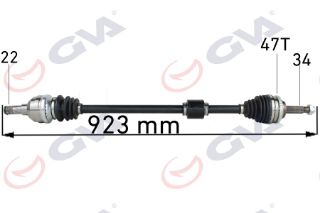 KOMPLE AKS SAĞ KALOS 1.4 16V-AVEO 1.4 16V 03-08 ABSLİ 47DİŞ 923MM MANUEL. resmi