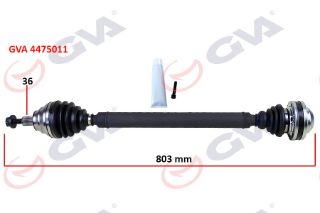 KOMPLE AKS SAĞ CADDY III 1.9 TDI 04-10 BJB 803MM resmi