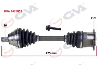 KOMPLE AKS SOL CADDY-GOLF5-JETTA-PASSAT 1.9-2.0 TDİ 03-09 475MM resmi