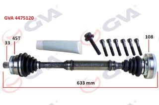 KOMPLE AKS SAĞ ABSLİ A4-PASSAT 1.8T 96-01 45 DİŞ 633MM resmi