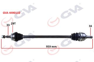 KOMPLE AKS SAĞ VECTRA B 1.6İ-1.8İ-2.0İ 95-03 ABSLİ 29 DİŞ 959MM resmi