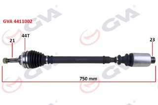 KOMPLE AKS SAĞ MEGANE I 1.4/1.6 96-03 ABSLİ 44DİŞ 742MM resmi