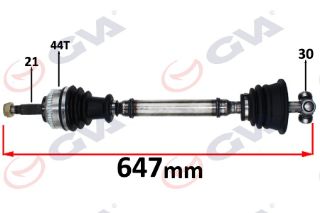 KOMPLE AKS SOL MEGANE I 1.4/1.6 96-03 ABSLİ 44DİŞ 647MM resmi