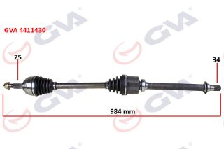 KOMPLE AKS SAĞ RENAULT FLUENCE 09- MEGANE IV 1.5 DCİ 6 VİTES AUTO. 984MM resmi