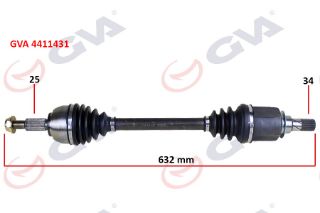 KOMPLE AKS SOL RENAULT FLUENCE 09- MEGANE IV 1.5 DCİ 6 VİTES AUTO. 632MM resmi